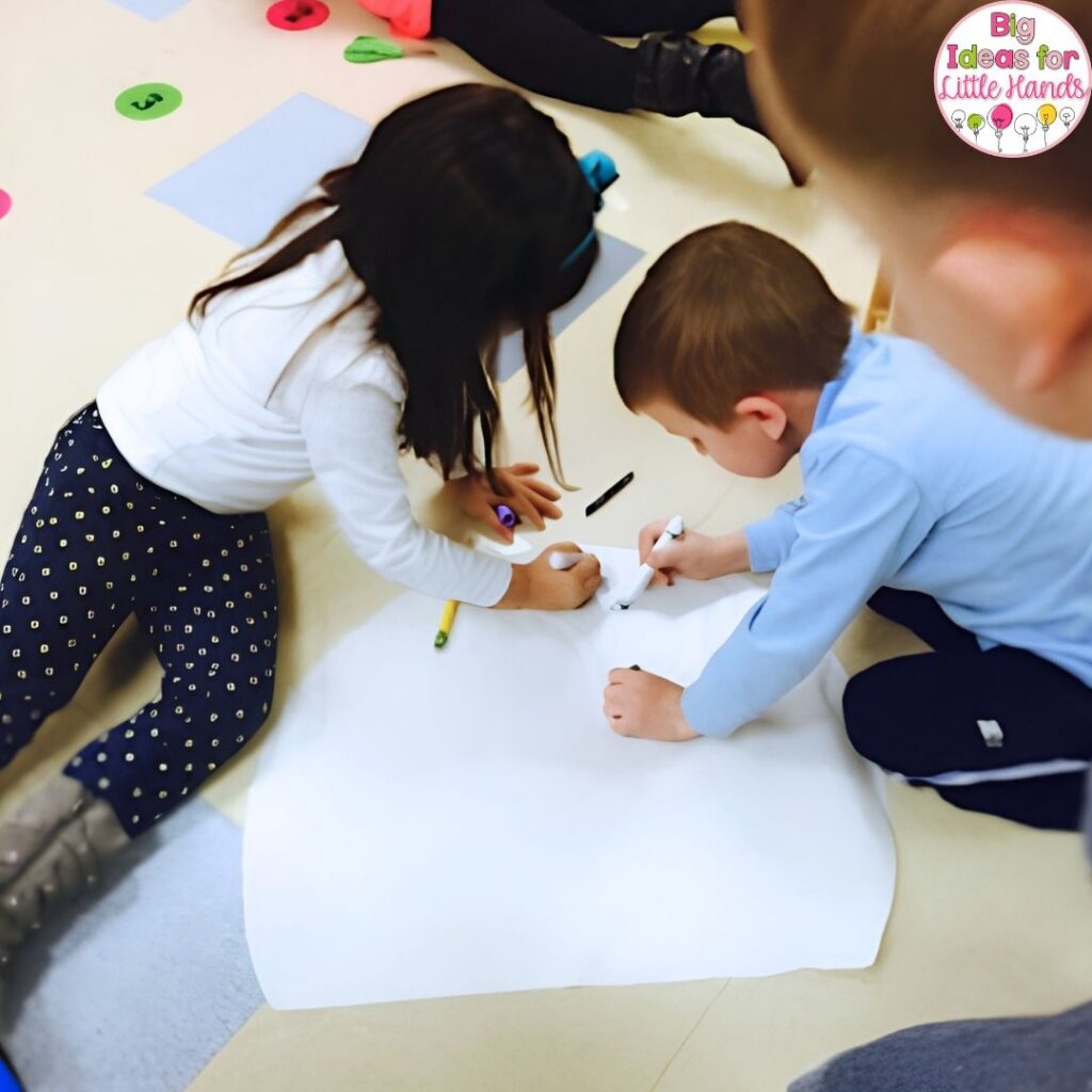 As a bonus activity, students can work together to make a large snowman.