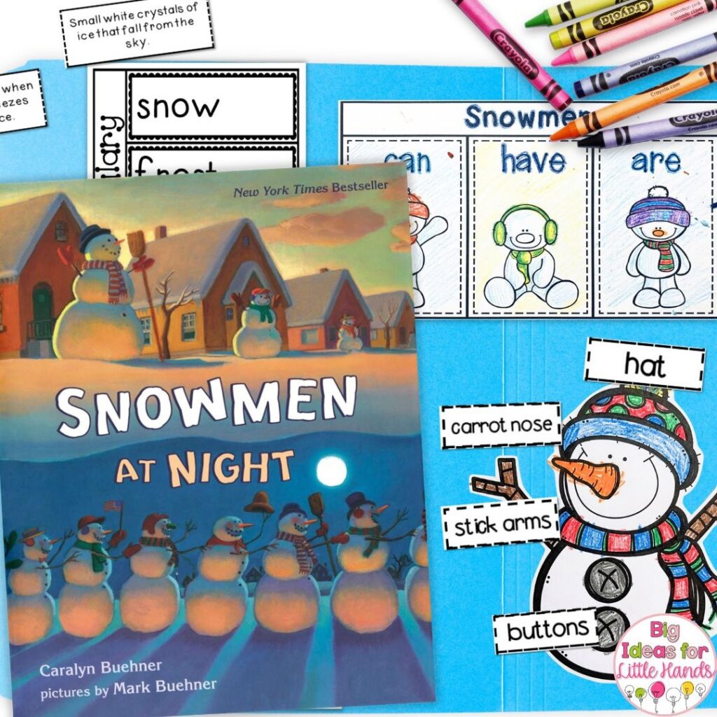 Snowmen at Night is a great winter book to read before completing a snowman labeling activity. 