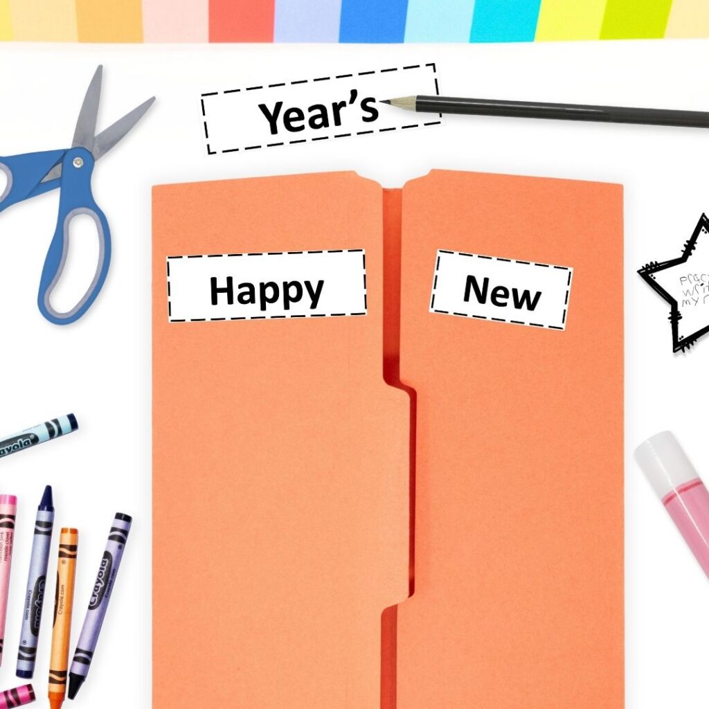 Before beginning the lapbook activity, students will need supplies like crayons, scissors, glue and a file folder.