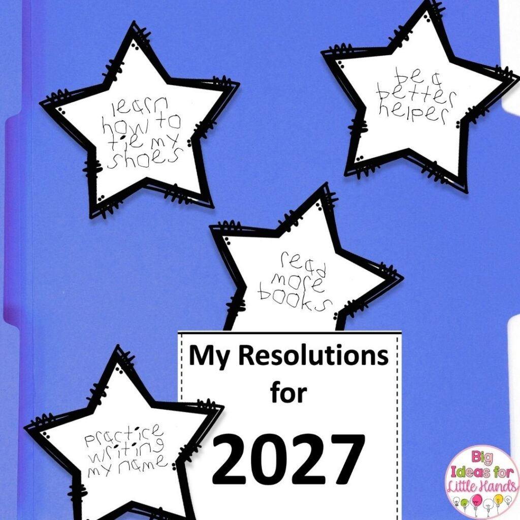 Students can use the New Year lapbook freebie to write simple resolutions for the upcoming year.