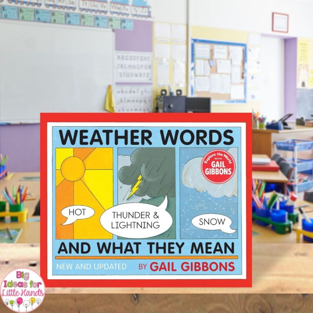 Read "Weather Words and What they Mean" by Gail Gibbons to teach weather vocabulary to students.