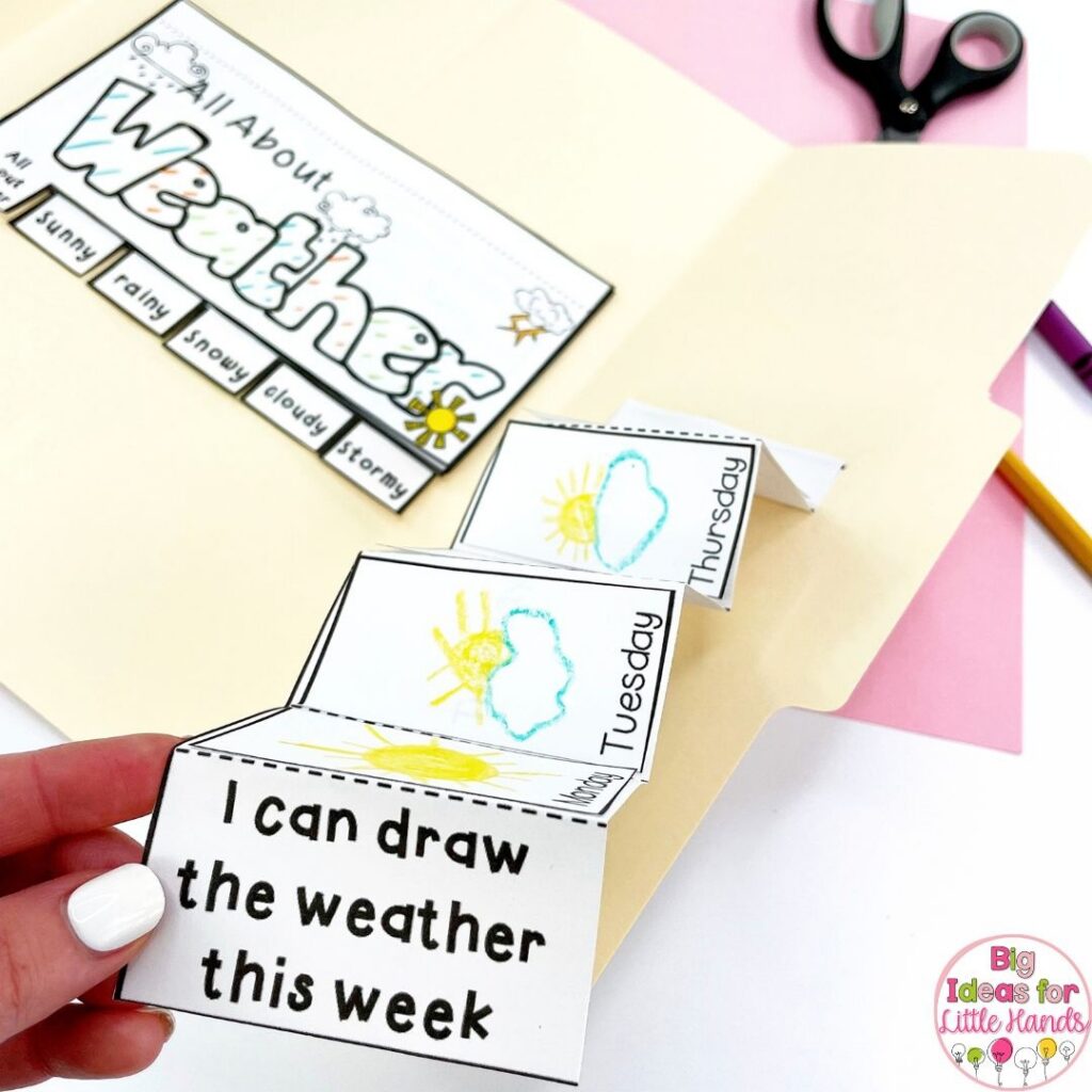 Students can record the weather of the week using lapbook activities.