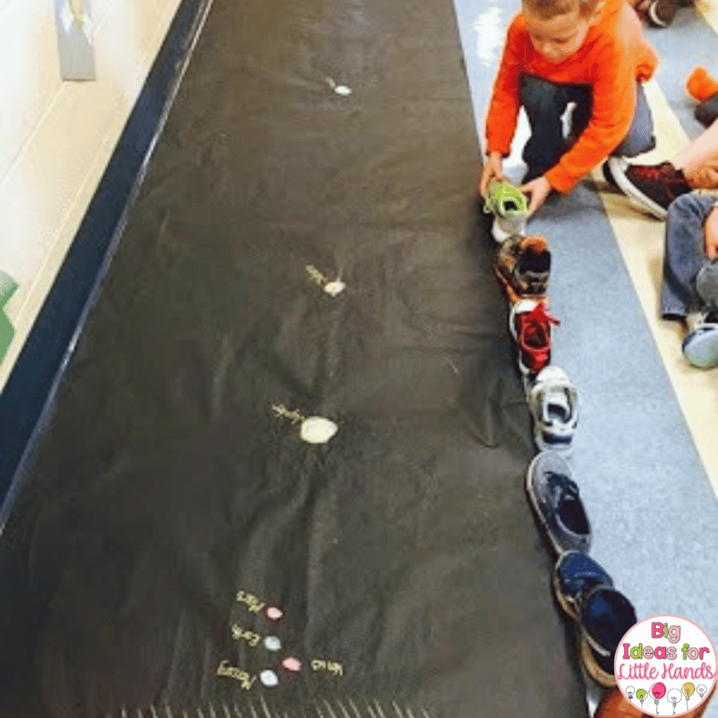 Explore the planets with hands on movement and the solar system drawn to scale.