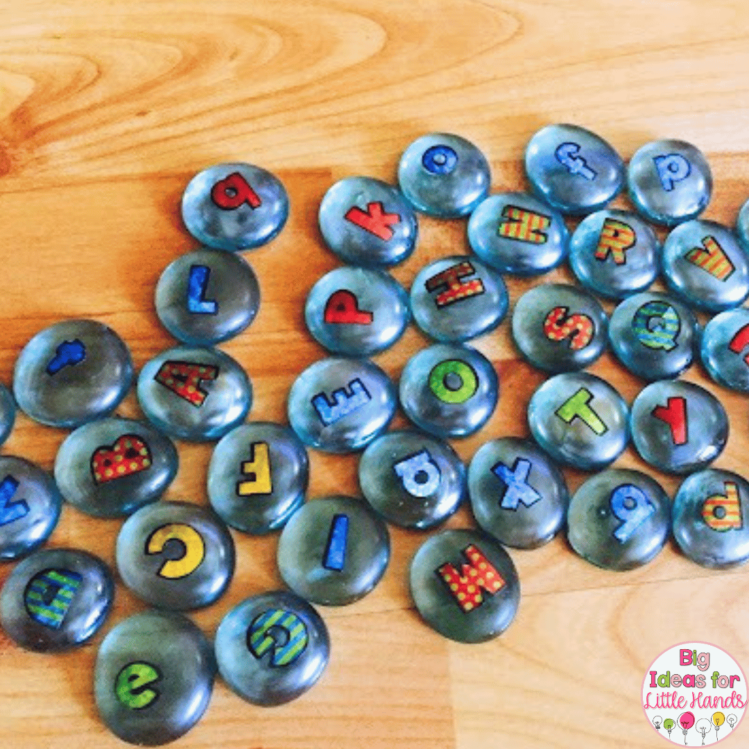 Make your own DIY letter stones with simple supplies from the Dollar Store.