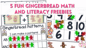 These 5 fun gingerbread math and literacy freebies are perfect for December centers.