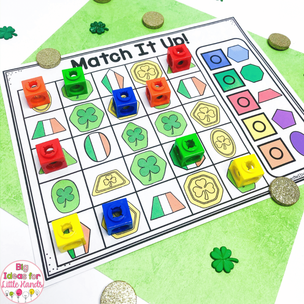 This match it up game has a fun St. Patrick's Day theme.