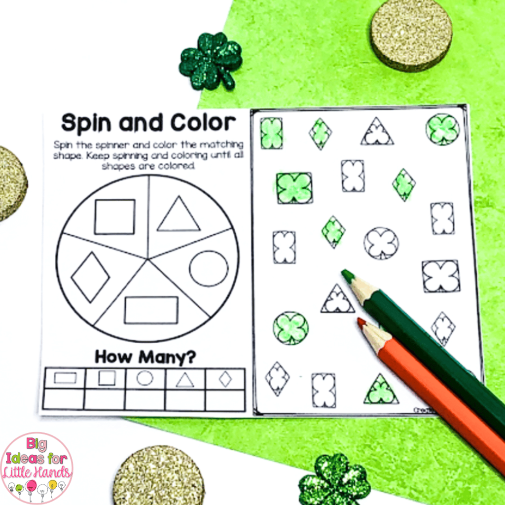 This spin and color activity is an engaging way to teach shapes in lower elementary.