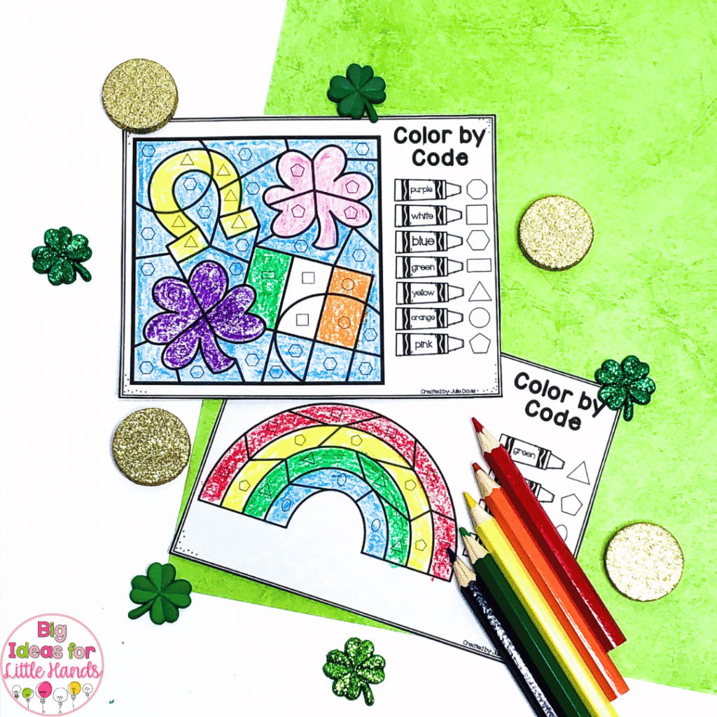 These color by code activities are perfect for March with a fun St. Patrick's Day theme.