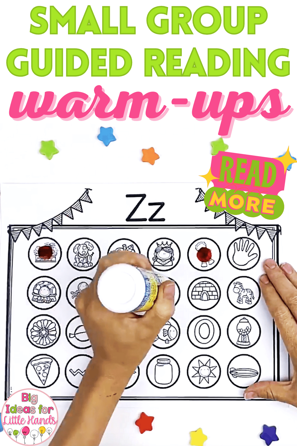Struggling to find simple, independent activities that students can use to warm-up at the beginning of small groups? With these guided reading games, students can practice letter recognition, letter sounds and other phonics skills with a fun "Cover it up" format!