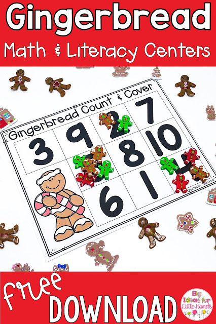 Math and Literacy Gingerbread Freebies - Big Ideas for Little Hands