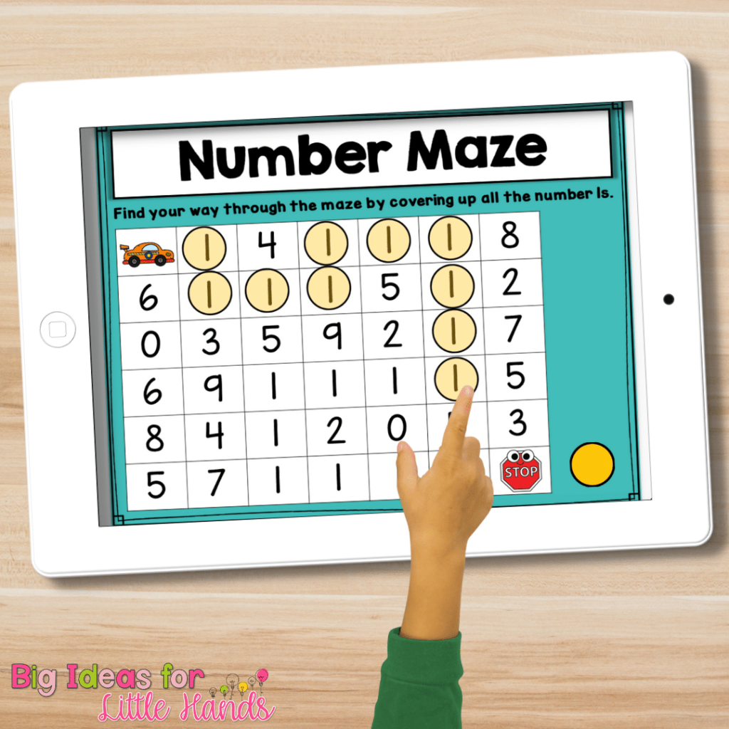 This number maze is a great digital activity for number identification