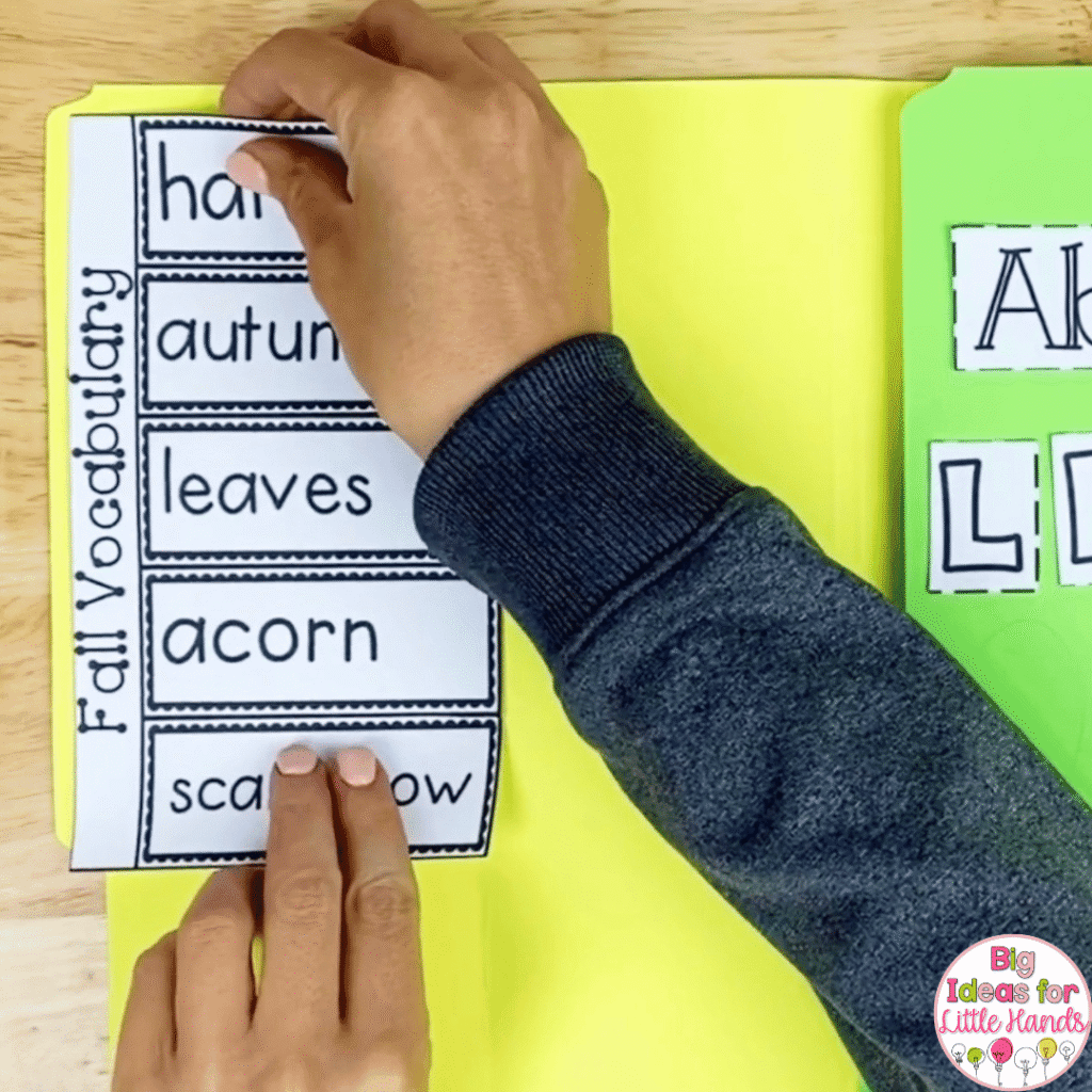 Teaching fall themed vocabulary is a great way for students to begin learning about this season.