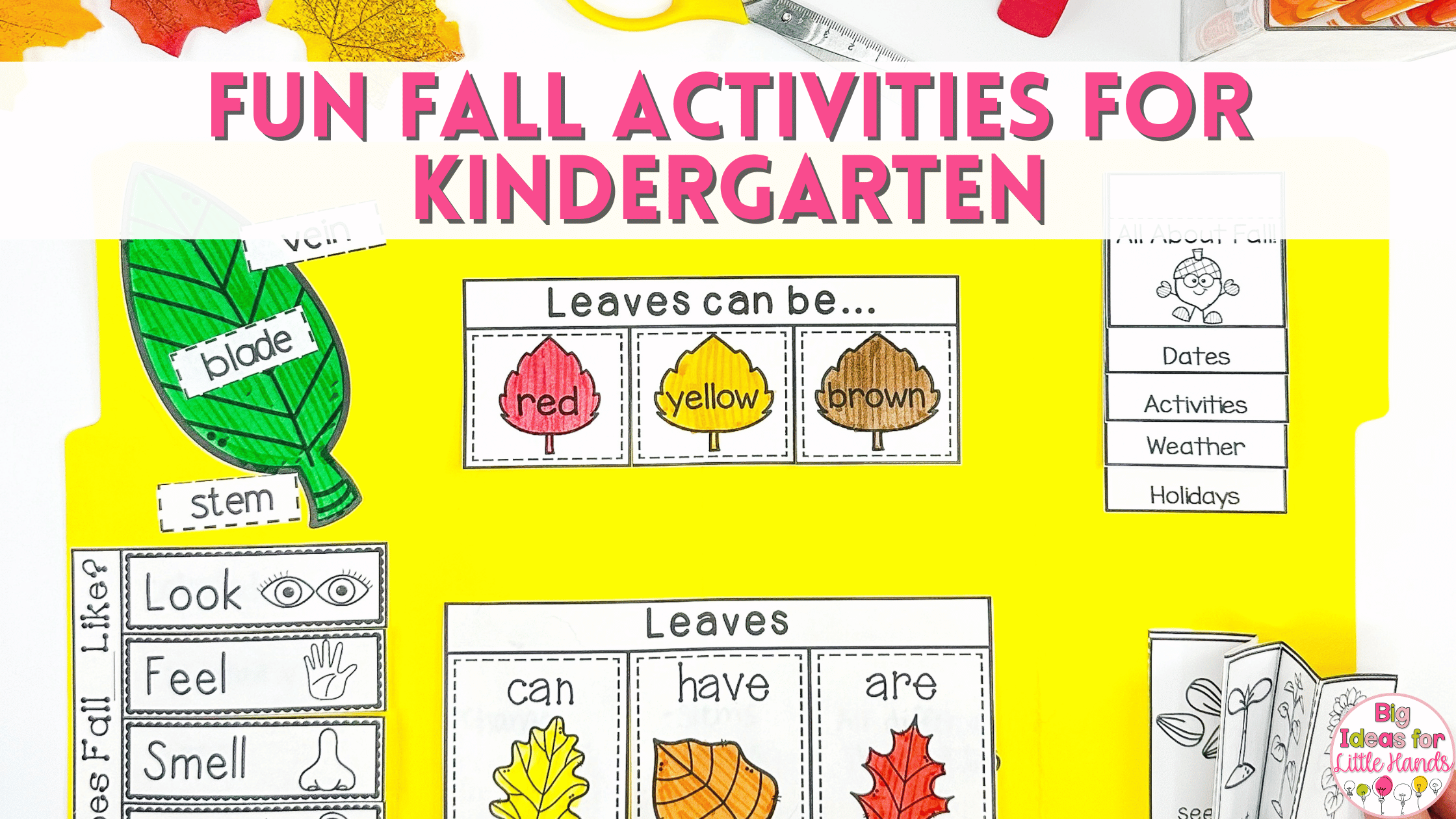 Your students will love connecting the fall season with their learning using these fun fall activities for kindergarten.