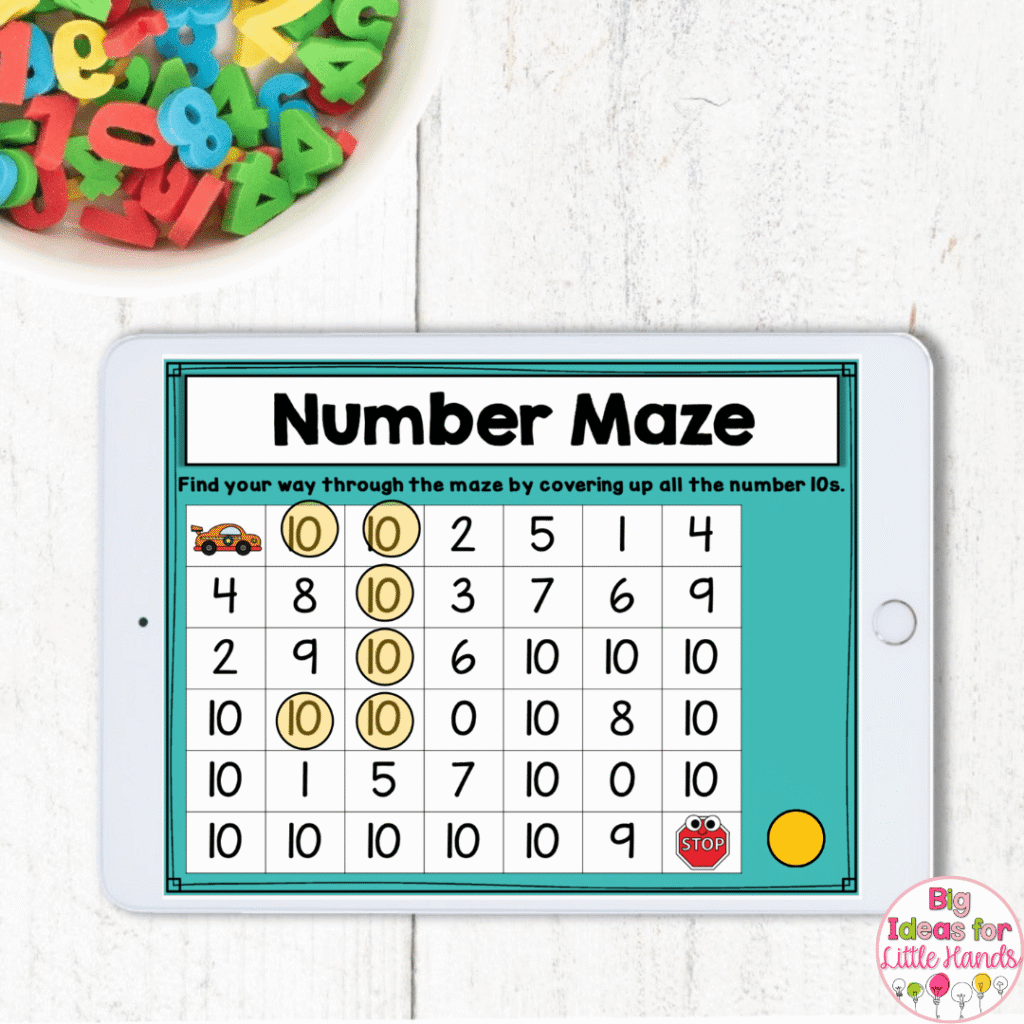 This number maze is a great digital activity for number identification.
