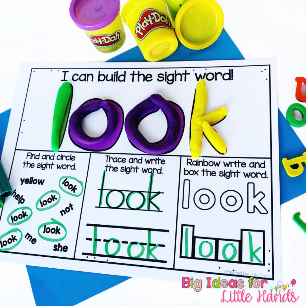 Use these playdough sightword mats to help your students practice spelling sight words.