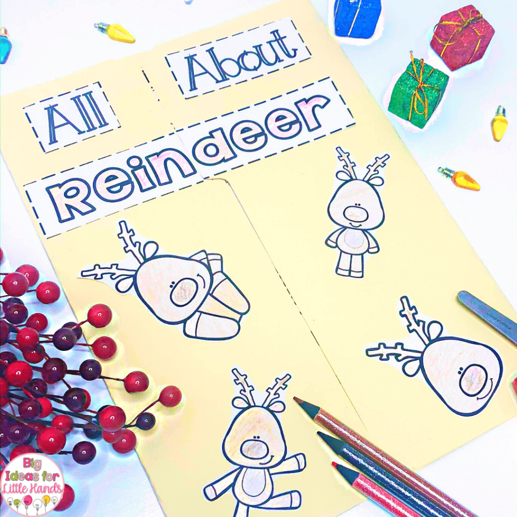 Reindeer lapbook a great way to integrate life science standards with the holidays