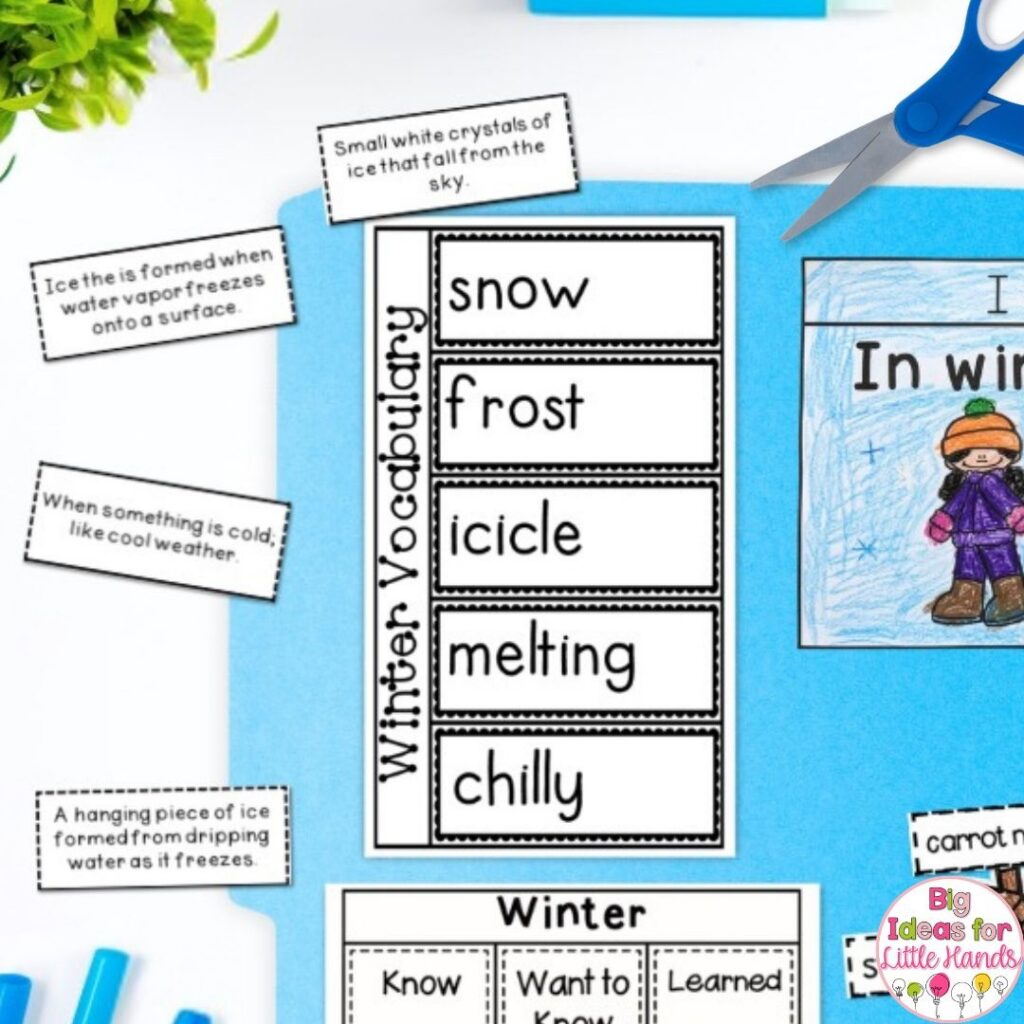 Students can practice vocabulary skills using this winter lapbook activity.