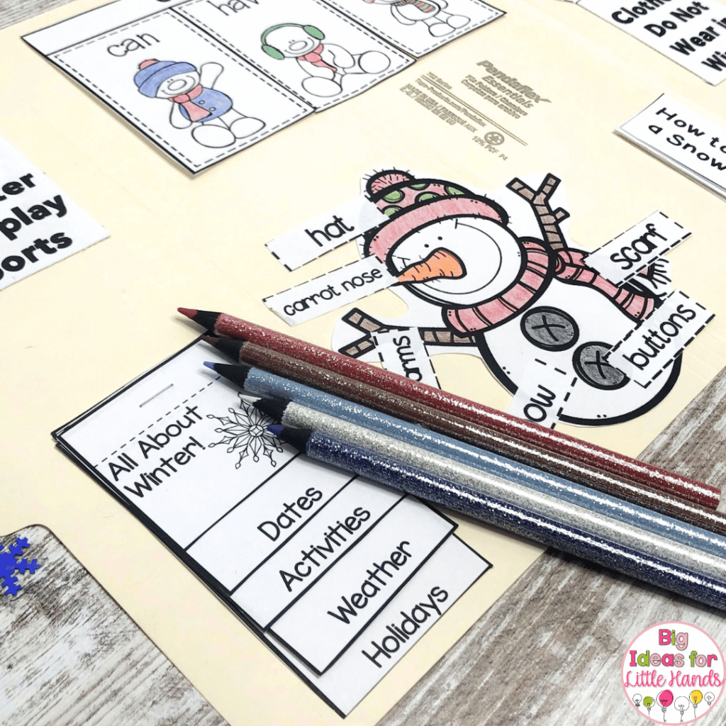 Students can write all about winter using this portion of the winter lapbook.