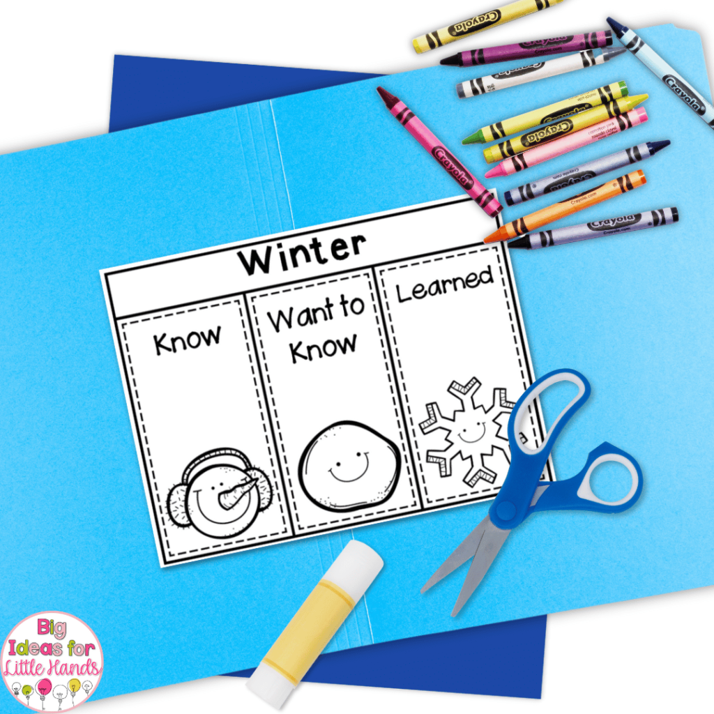 Gauge your students prior knowledge with this winter themed KWL chart.