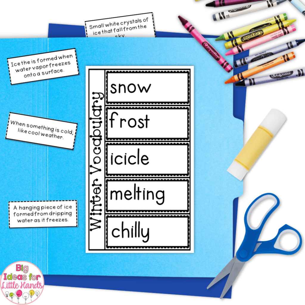 Students can practice vocabulary skills using this winter lapbook activity.