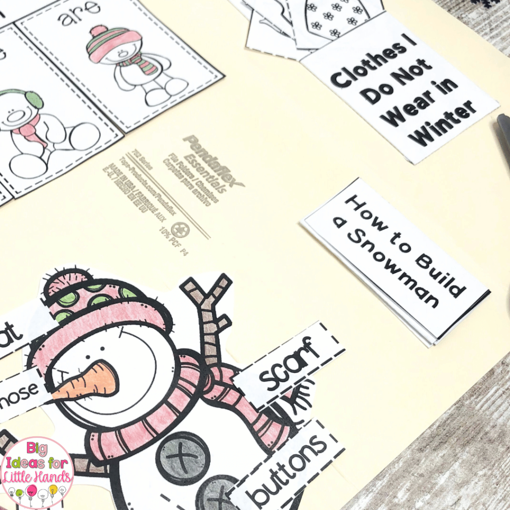 Students can order the steps of "How to Build a Snowman".