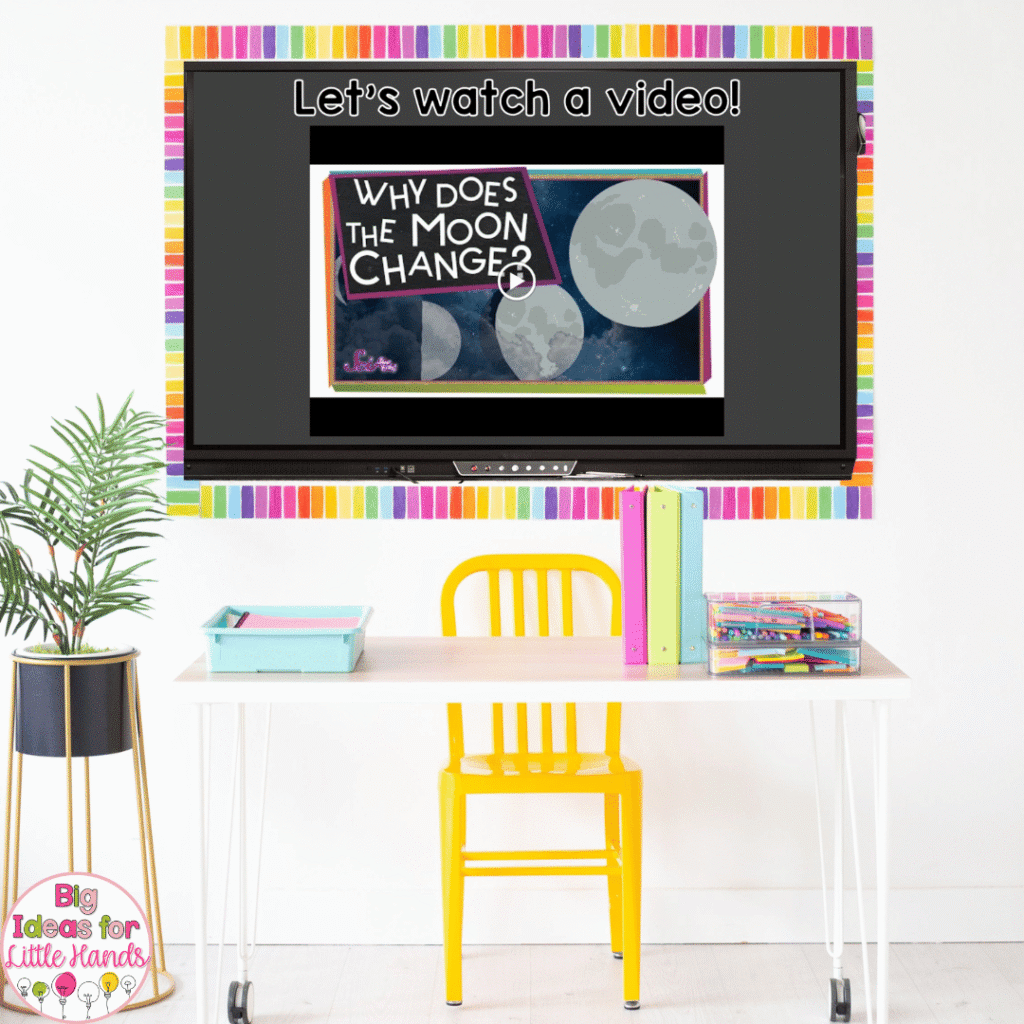Using the digital version of the space lapbook activities is perfect for whole group learning in the classroom. 