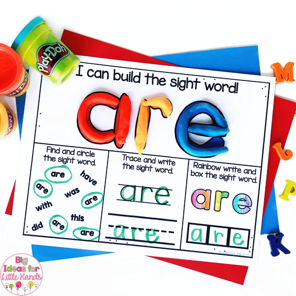 Try using play dough in your sight word practice activities for some hands on fun!
