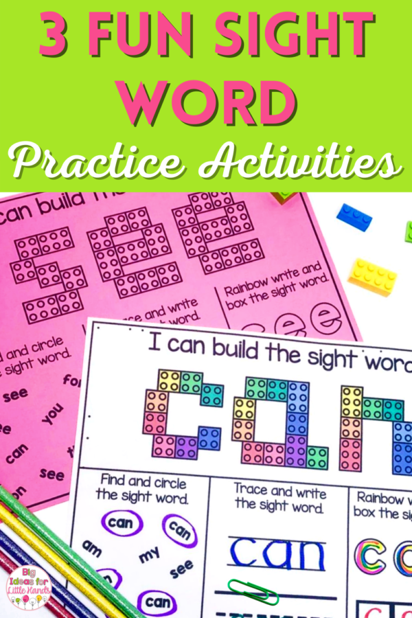 3 Fun Sight Word Practice Activities