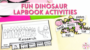 With this fun dinosaur lapbook activity, studnets can dive into types of dinosaurs, labeling parts of dinosaurs and even conducting dinosaur research