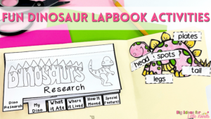 These interactive lapbook activities will engage your students in learning all about dinosaurs in a fun hands on way they will love!