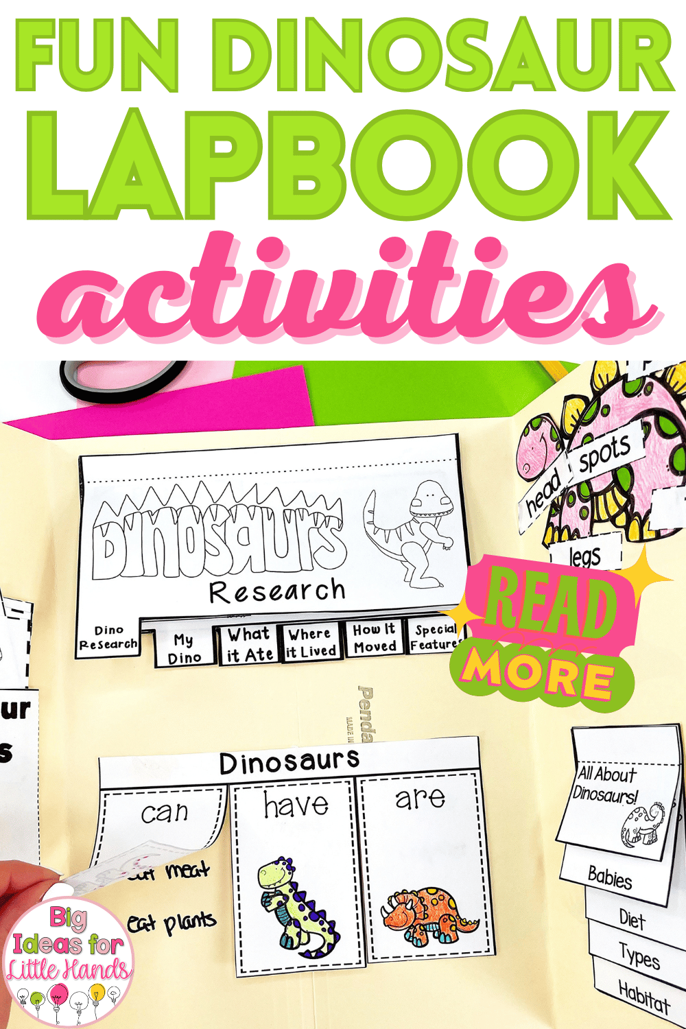 Fun Dinosaur Lapbook Activities - Big Ideas for Little Hands