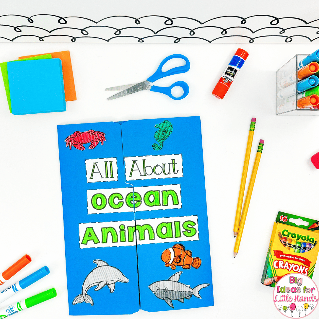 These lapbook activities will help students learn all about ocean animals.