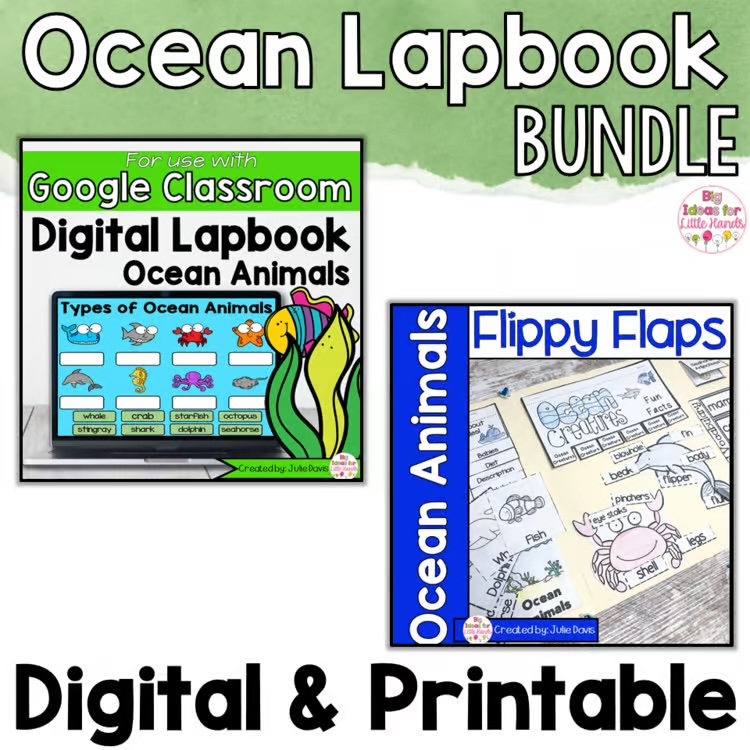 You can find the digital and printable ocean lapbooks in my tpt store.