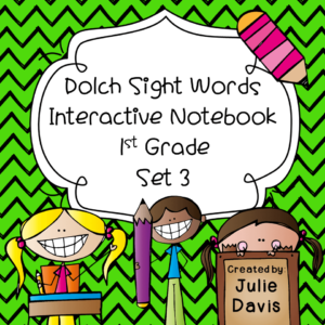1st First Grade Sight Word Interactive Notebooks Set 3