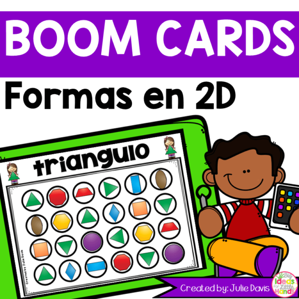 2D Shape Matching Spanish Digital Game Boom Cards