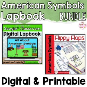 American Symbols Activities Interactive Notebook Digital and Printable Bundle