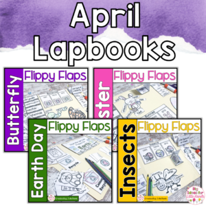 Kindergarten April Lapbook Activities Bundle | Interactive Notebook