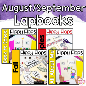 Kindergarten August and September Lapbook Activity Bundle | Interactive Notebook