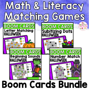Halloween Math Phonics Game Digital Boom Cards BUNDLE Distance