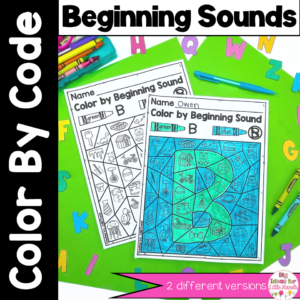 Beginning Sounds Worksheets | Color By Code Phonics Activities