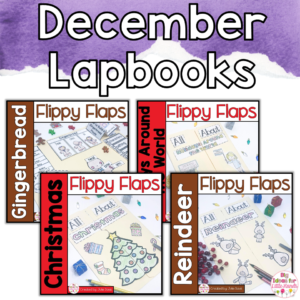 Kindergarten December Christmas Lapbook Activity Bundle Interactive Notebook