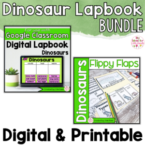 Dinosaur Activities Interactive Notebook Digital and Printable Bundle