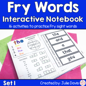 Sight Word First 100 Set 1 Interactive Notebooks Activities