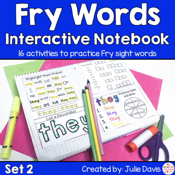 Sight Word First 100 Set 2 Interactive Notebooks Activities