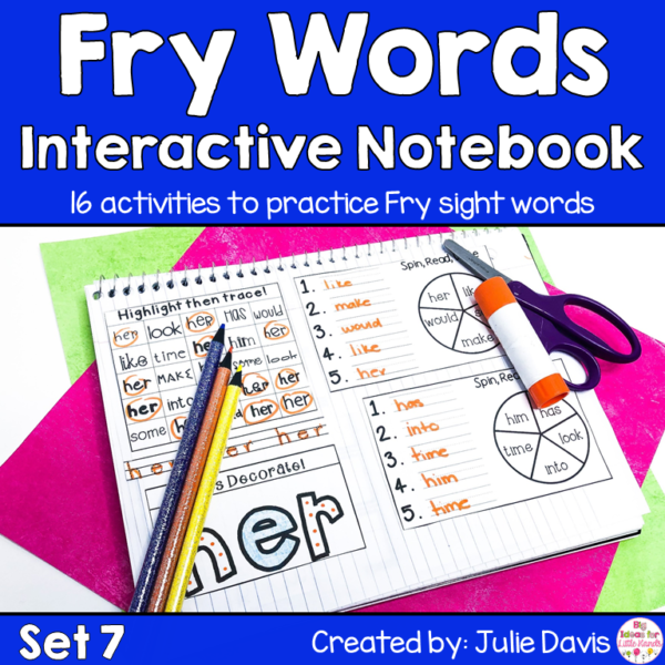 Sight Word First 100 Set 1 Interactive Notebooks Set 7