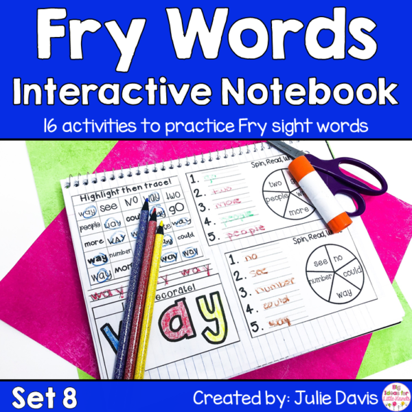 Sight Word First 100 Set 1 Interactive Notebooks Set 8