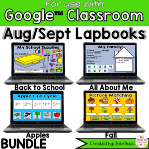 August and September Digital Interactive Notebook BUNDLE Google Classroom