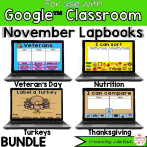 November Digital Interactive Notebook BUNDLE Google Classroom