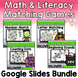 Halloween Math Phonics Game Digital Google Slides BUNDLE