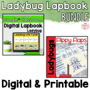 Ladybug Activities Interactive Notebook Digital and Printable Bundle